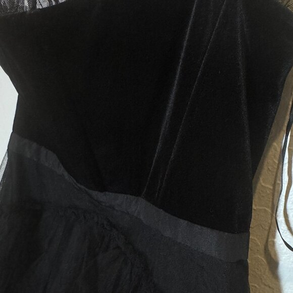 Betsy & Adam Short Velvet Mesh Party Black A-Line Mini Dress Size 8 NEW WITH TAG - Picture 8 of 10